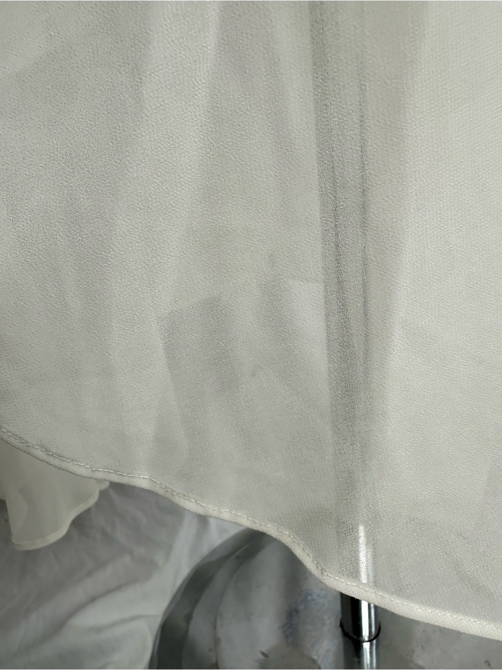 RARE Vintage Oscar de la Renta Pink Label Ivory Satin Chiffon Nightgown Slip - M - Picture 11 of 11